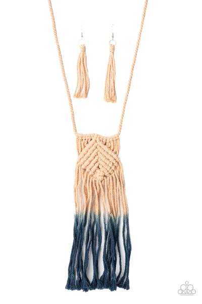 421. Look At MACRAME Now - Blue Brown macrame