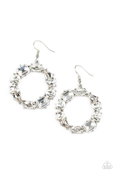 ​516. GLOWING in Circles - White Earring